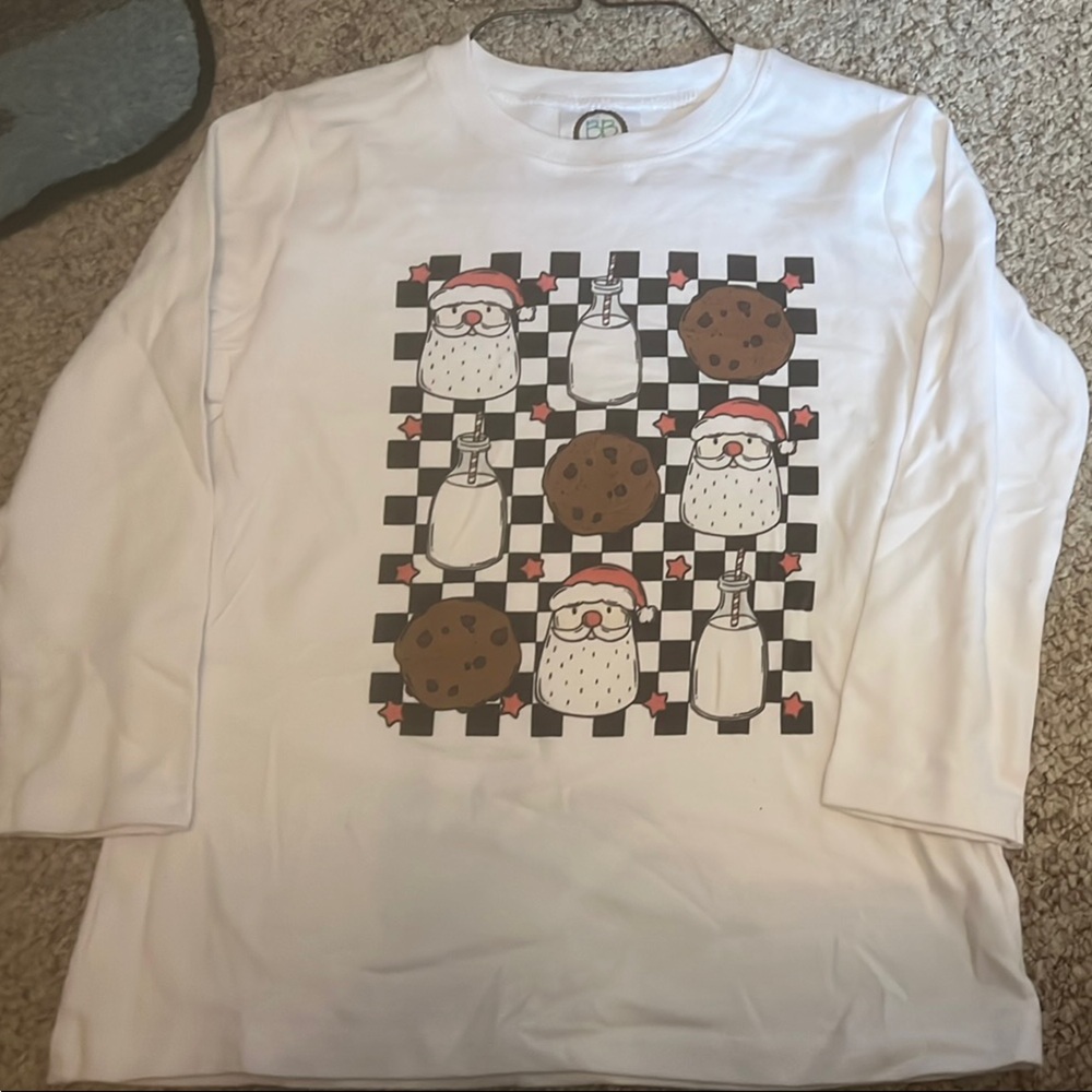 Kids White Graphic Long Sleeve Shirt